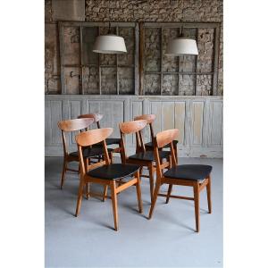 Set Of 6 Scandinavian Chairs