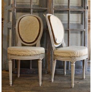 Paire de chaises Louis XVI