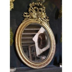 19th-century Oval Mirror
