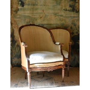 Paire de Bergeres gondoles Louis XVI