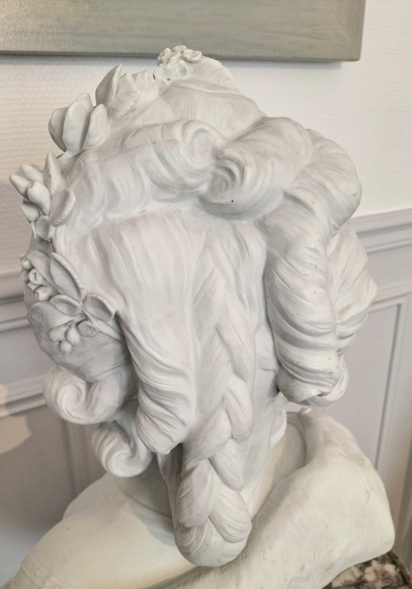 Très Important Buste De Marie Antoinette En Biscuit -photo-5