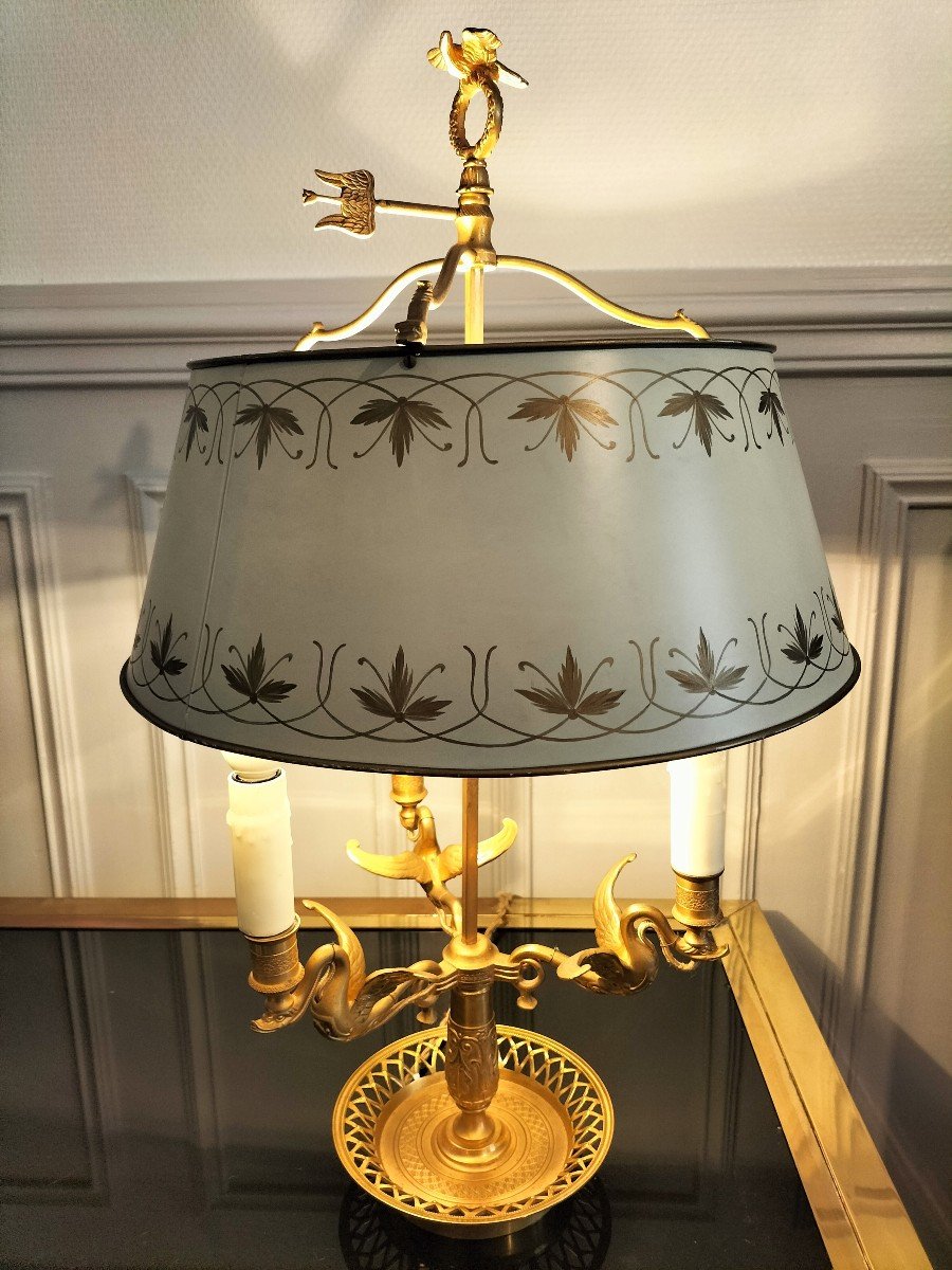 Grande Lampe Bouillotte en bronze doré Style Empire 