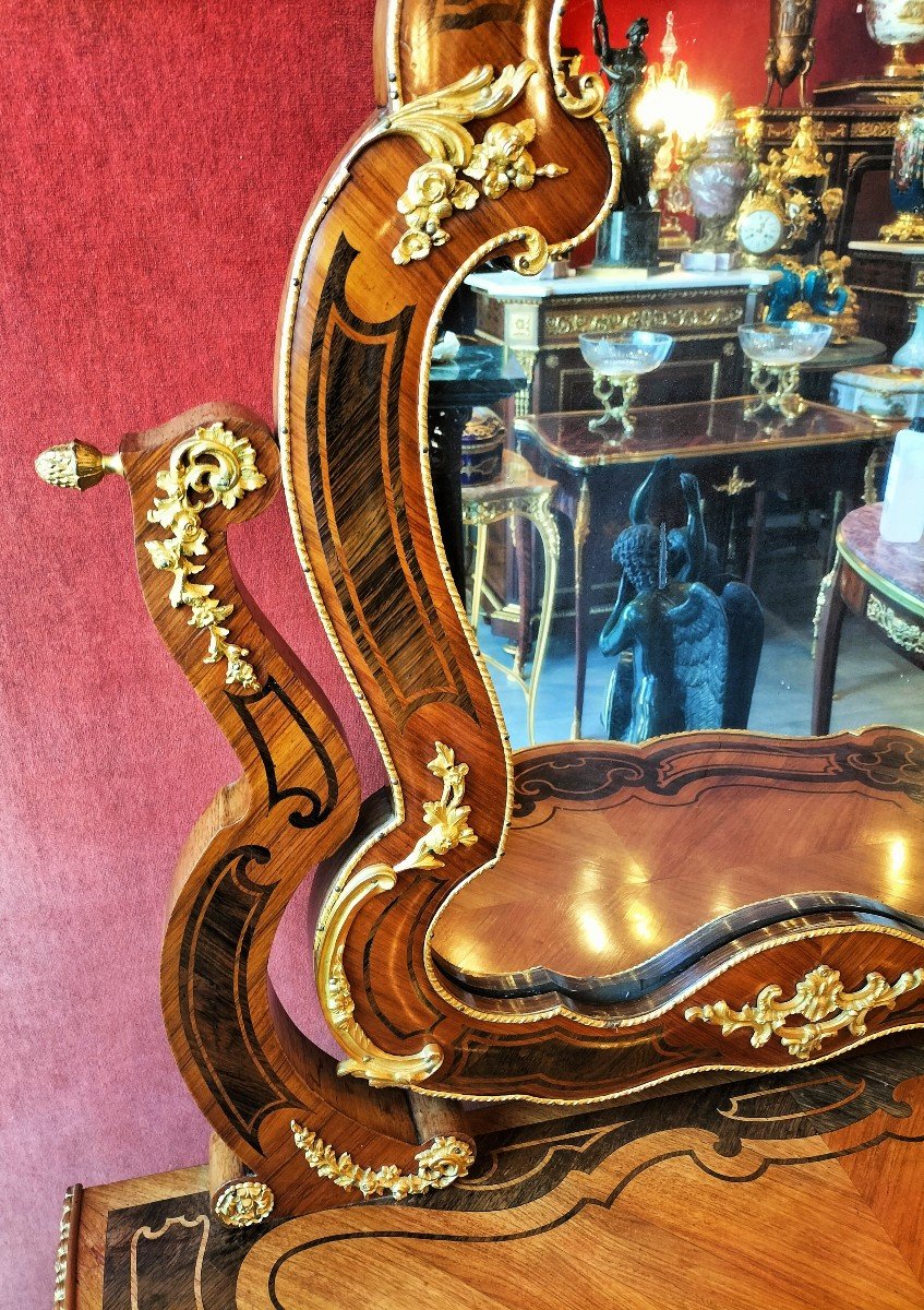 Dressing Table In Marquetry And Gilt Bronze Napoleon III Period-photo-4