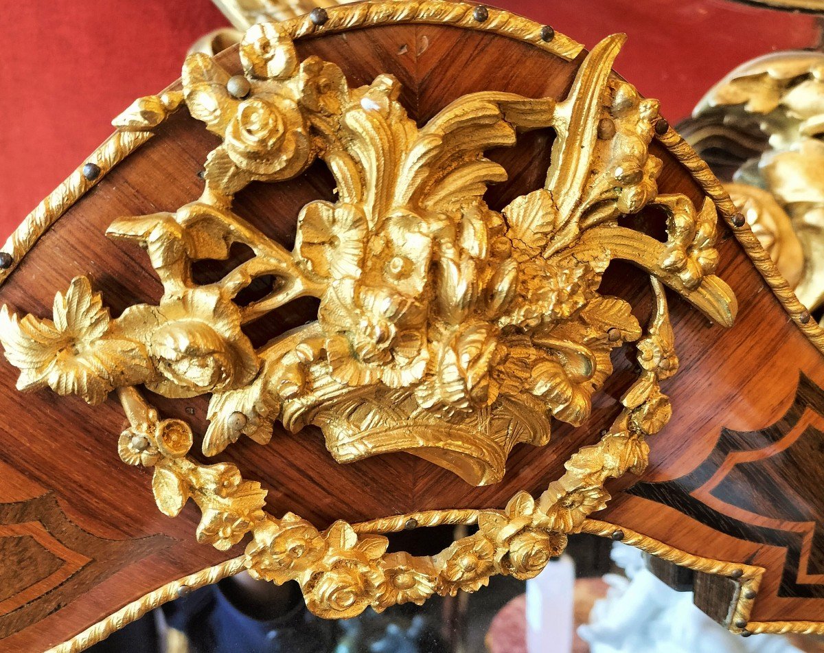 Dressing Table In Marquetry And Gilt Bronze Napoleon III Period-photo-8
