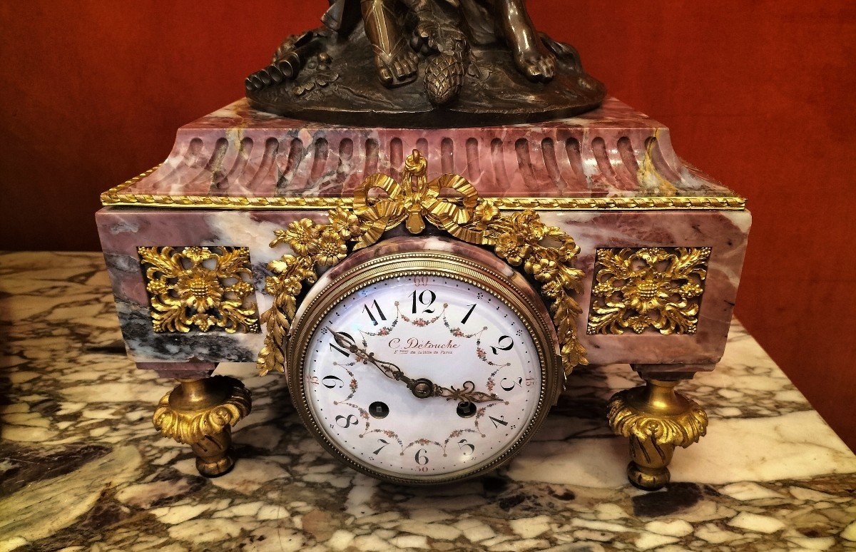 Important Clock In Marble And Bronze Clodion XIXth Century-photo-1