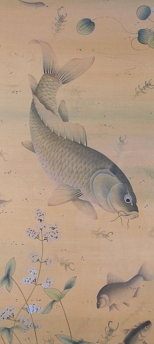 Large Asian Silk Painting-photo-4