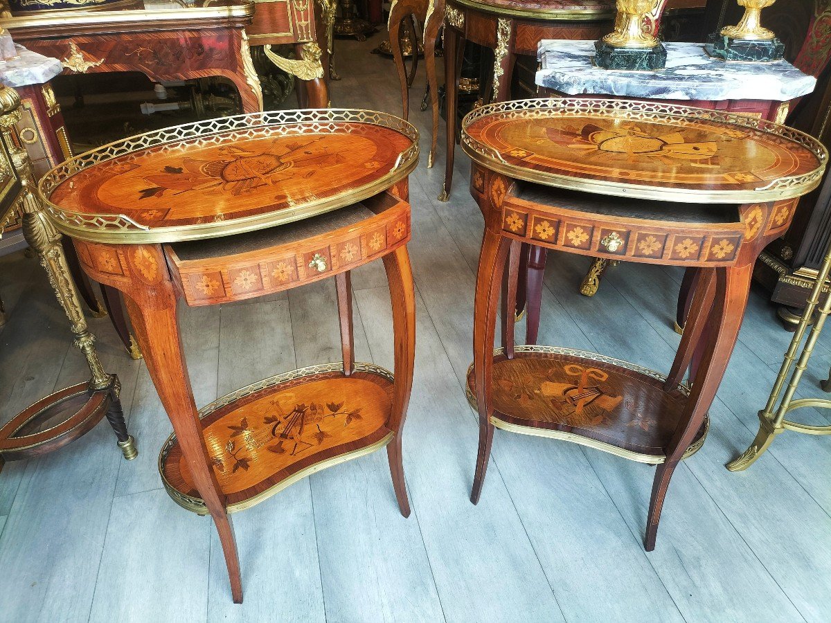 Pair Of Marquetry Tables -photo-2