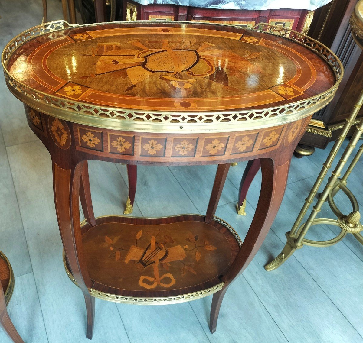 Pair Of Marquetry Tables -photo-3
