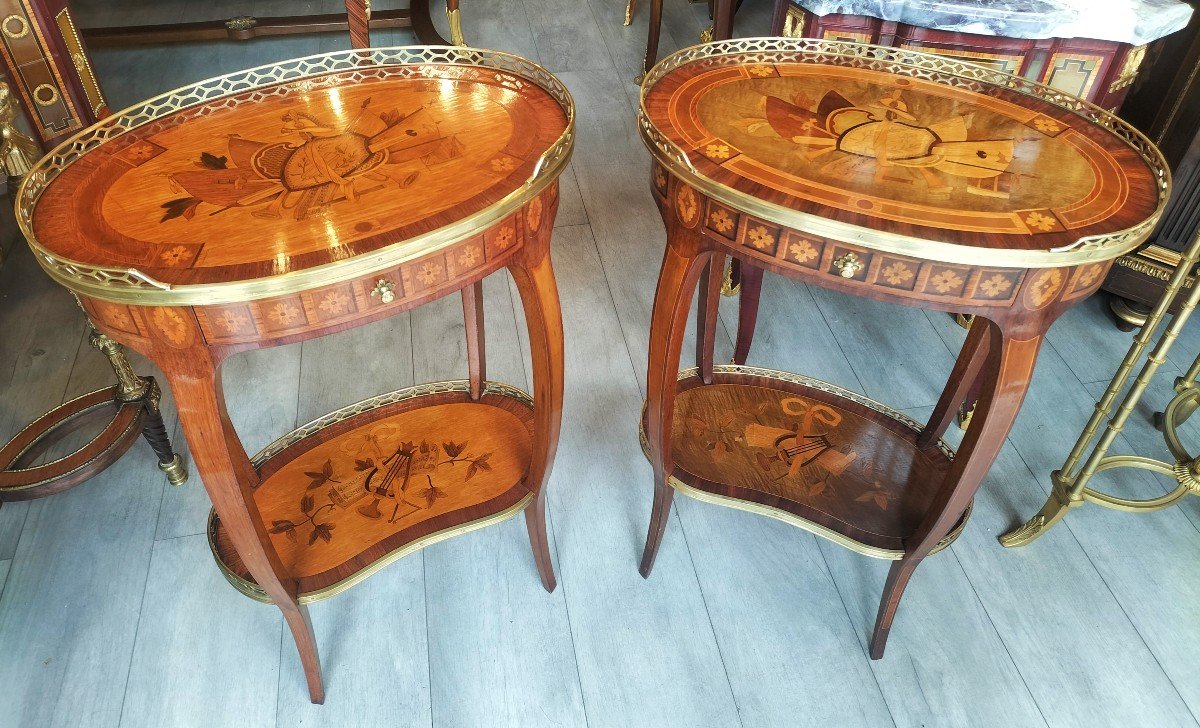 Pair Of Marquetry Tables 