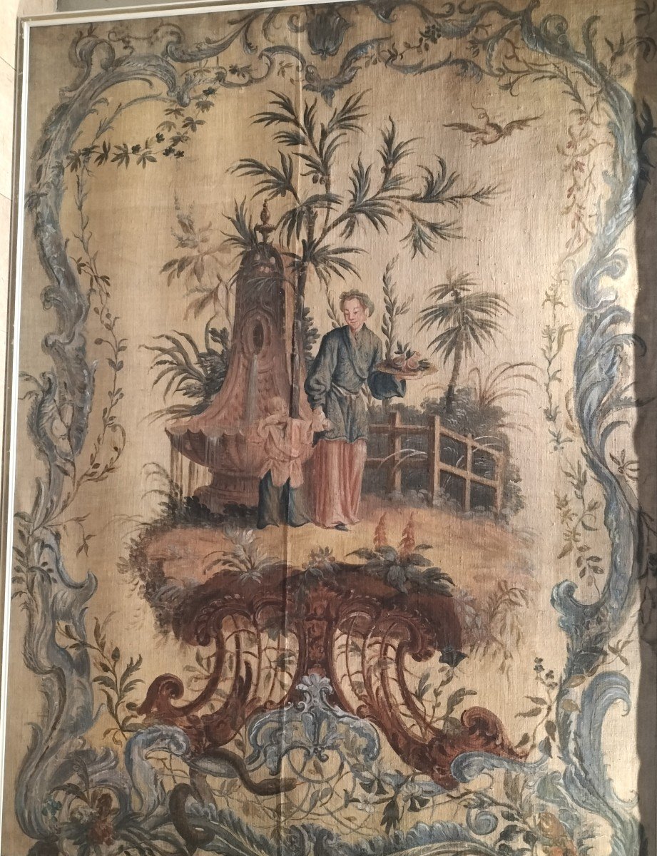 Exceptional And Very Important Oil On Canvas With Chinoiserie -photo-2
