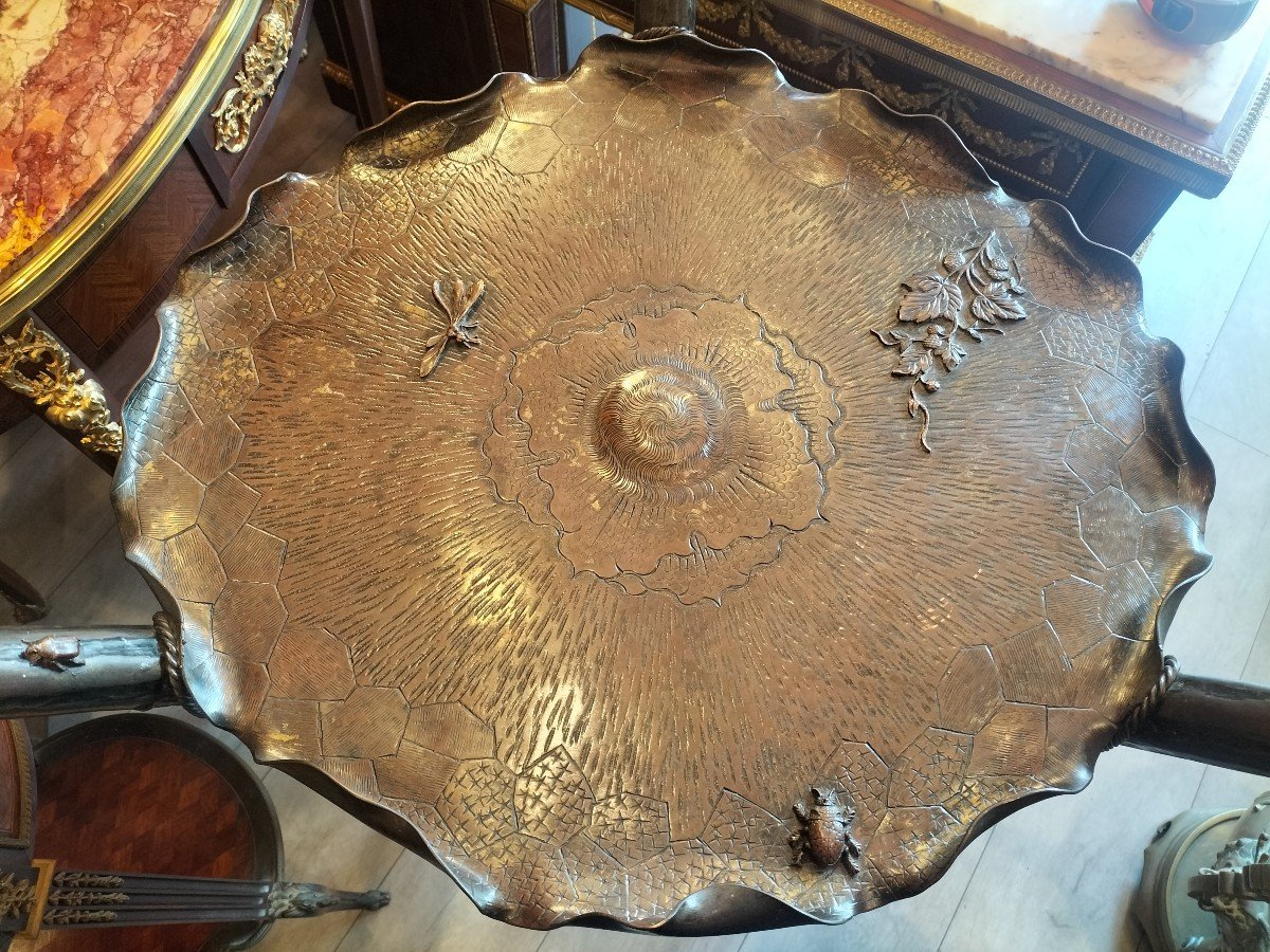 Japan Bronze Pedestal Table-photo-2