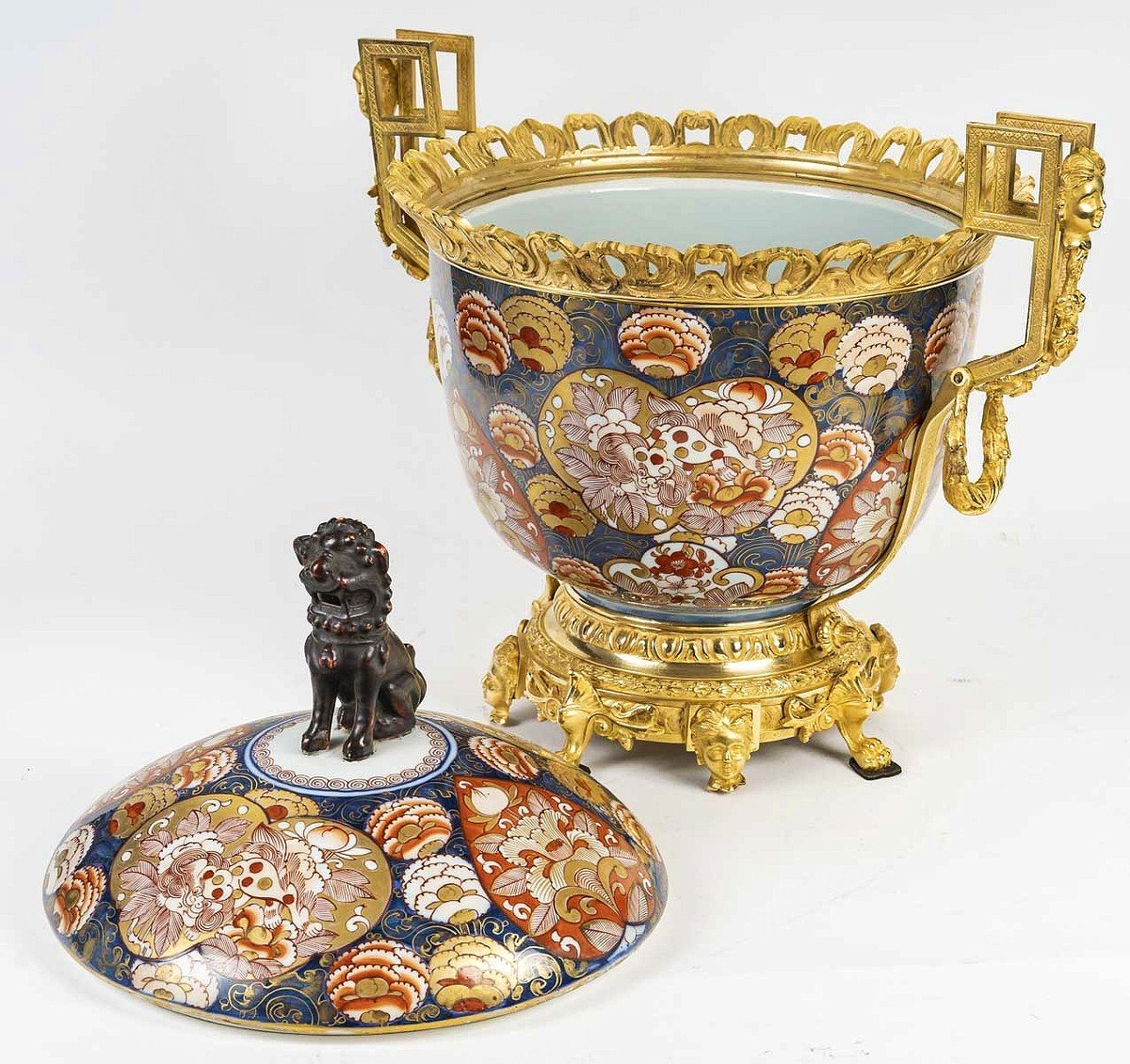 Important Brûle Parfum En Porcelaine Imari Japon Monture Bronze Doré -photo-2