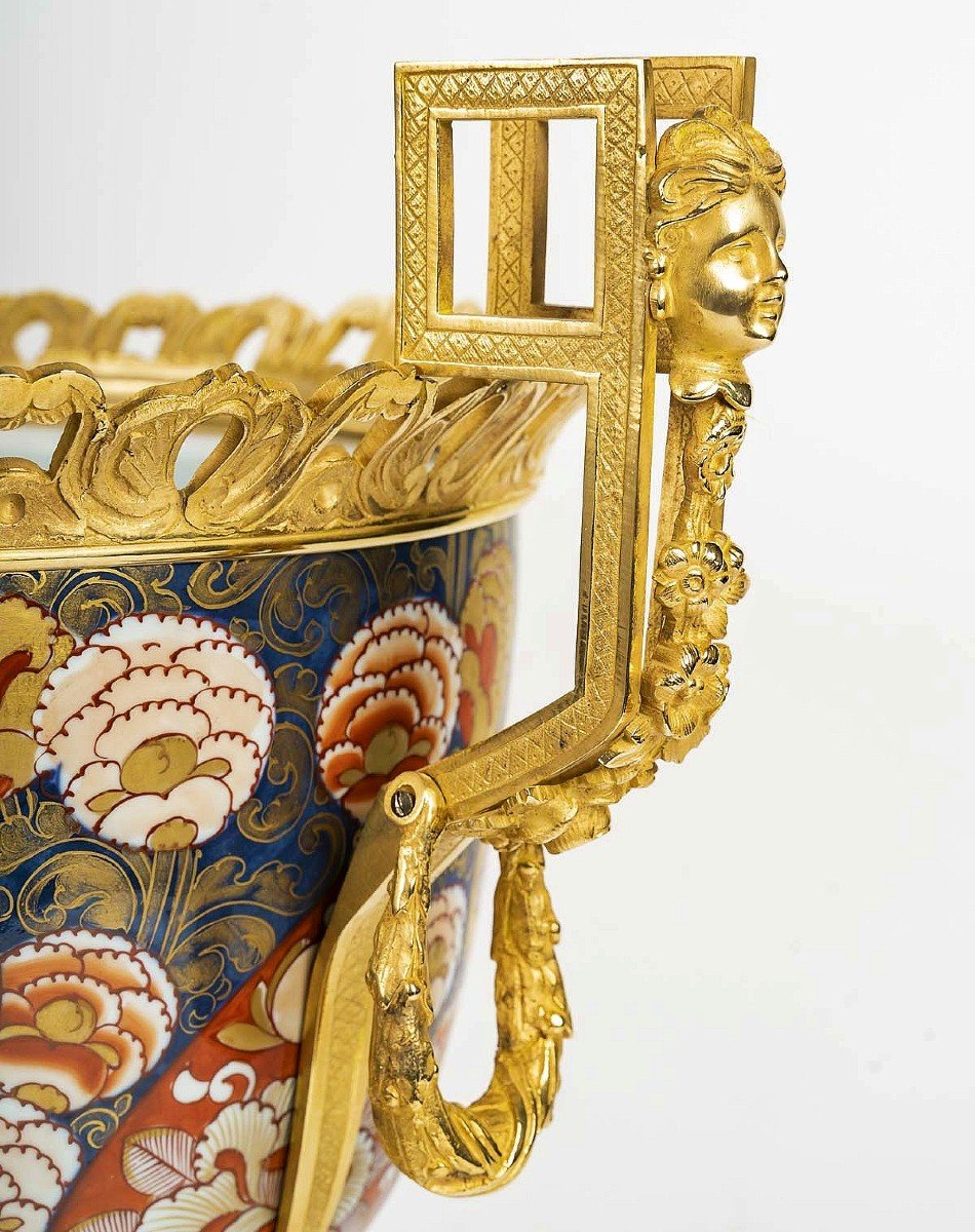 Important Brûle Parfum En Porcelaine Imari Japon Monture Bronze Doré -photo-1