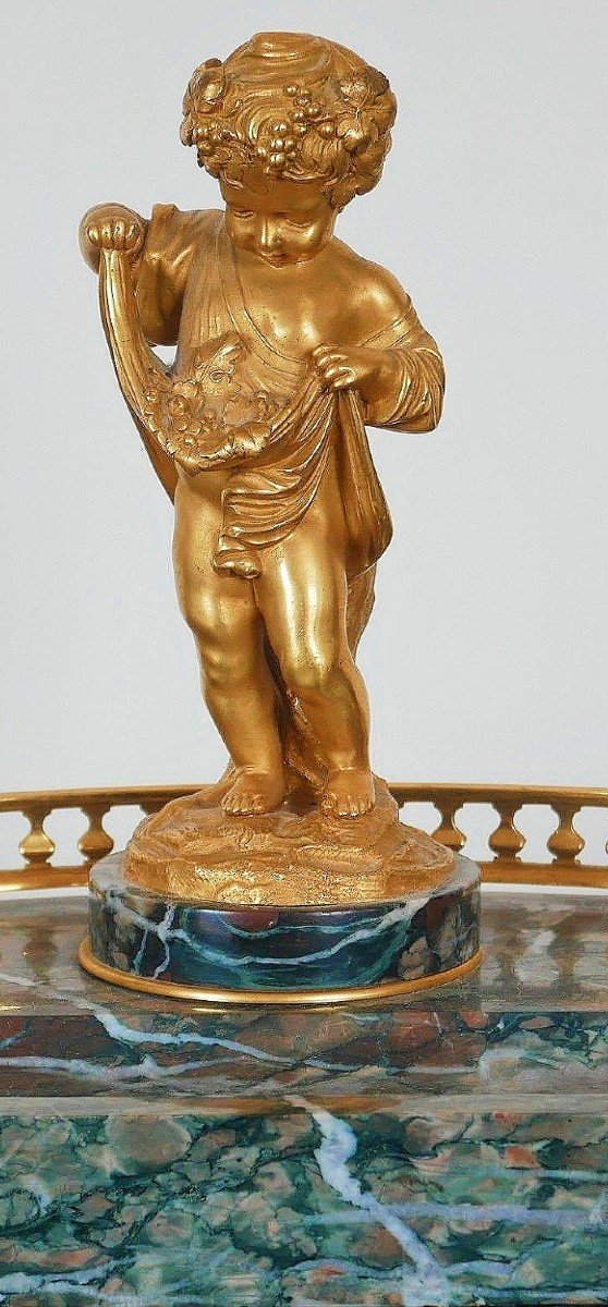 Bel Encrier En Marbre Et Bronze Doré 19ème Siècle -photo-4