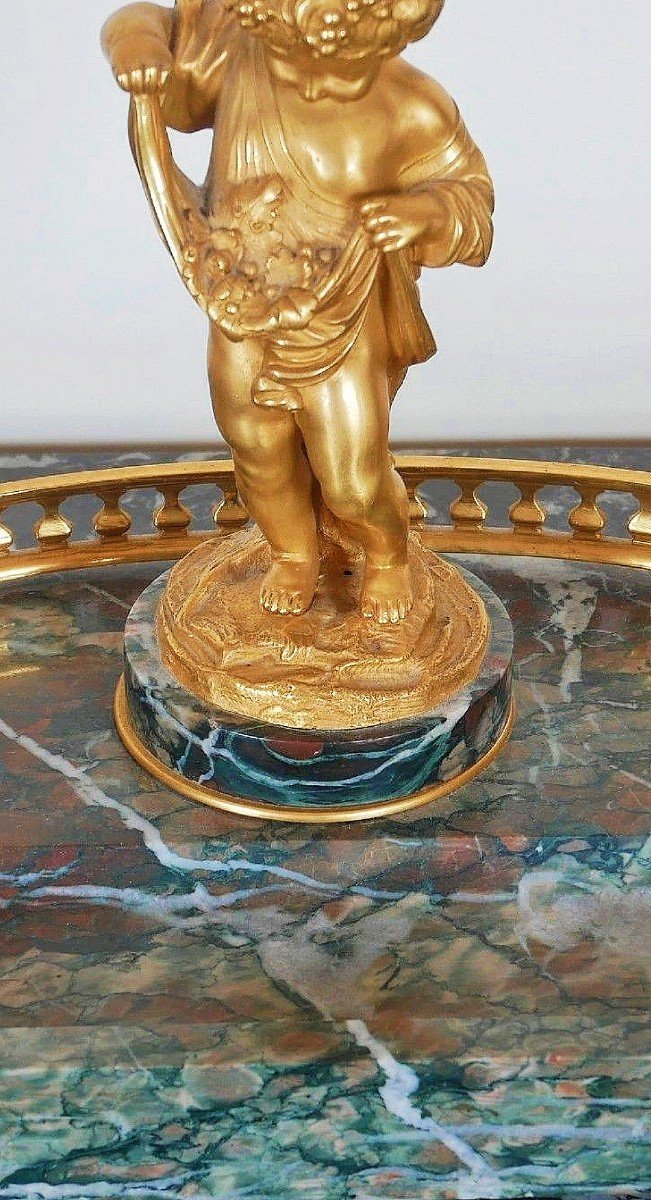 Bel Encrier En Marbre Et Bronze Doré 19ème Siècle -photo-5