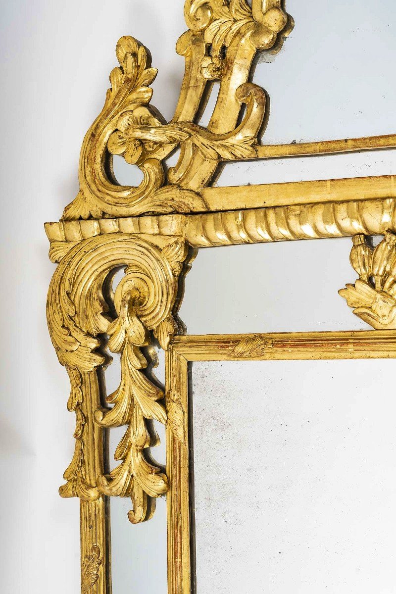 Important Regency Mirror In Gilded Wood, Late 18th Early 19th Century -photo-1