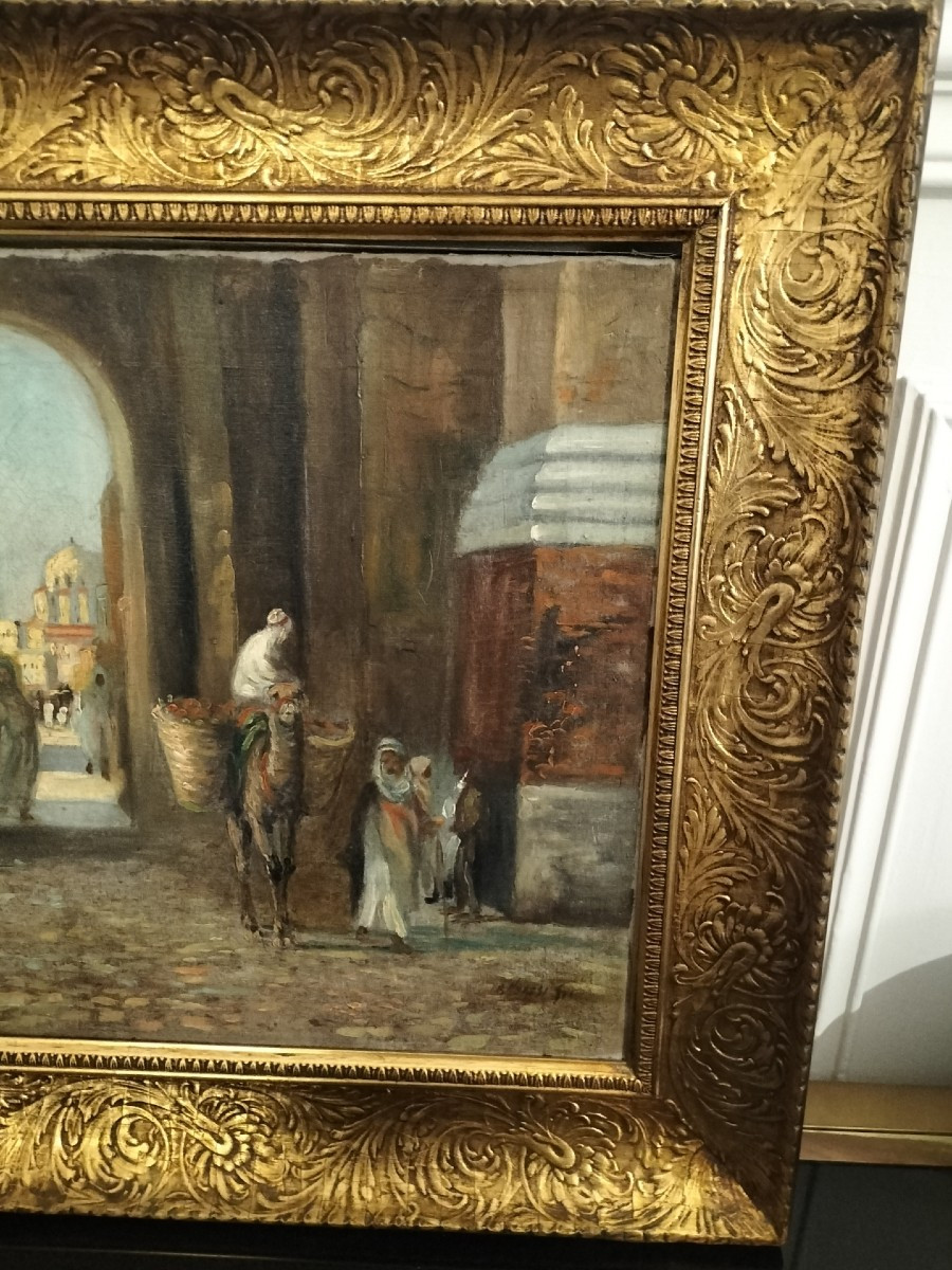  Fès Huile Sur Toile Orientaliste-photo-2