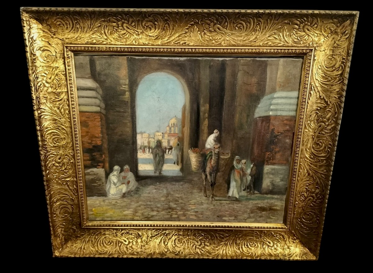  Fès Huile Sur Toile Orientaliste