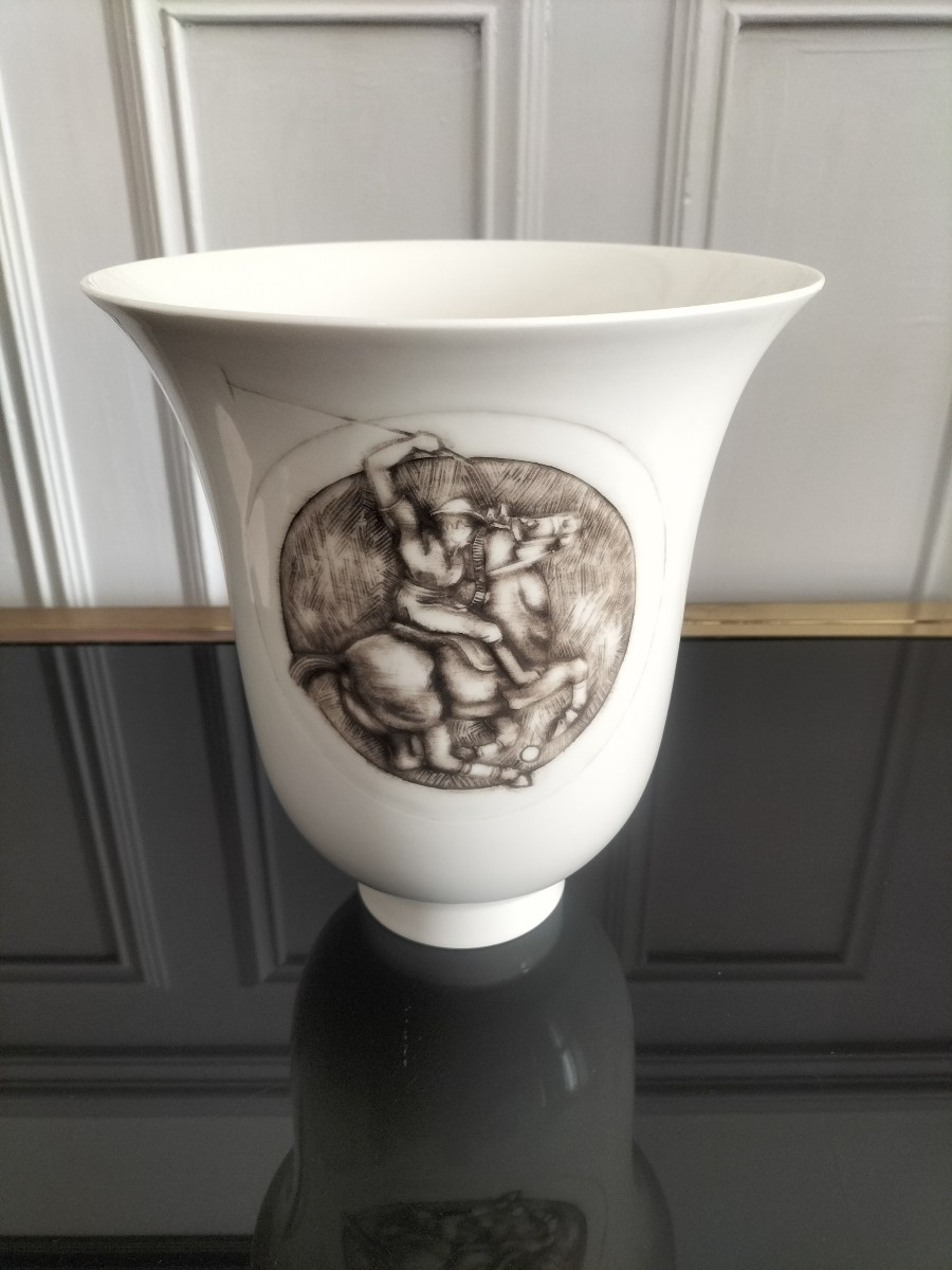 Sèvres Manufacture Porcelain Vase Decorated By Pierre Auguste Gaucher 1939