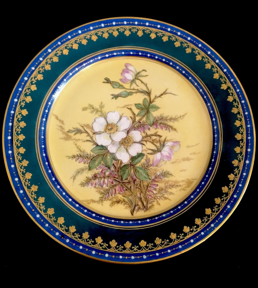Manufacture de Sèvres Rare suite de 6 assiettes en porcelaine -photo-4