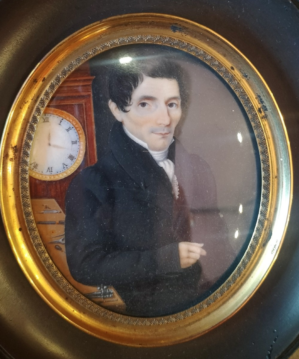 Pair Of Painted Miniatures, 19th Century -photo-3