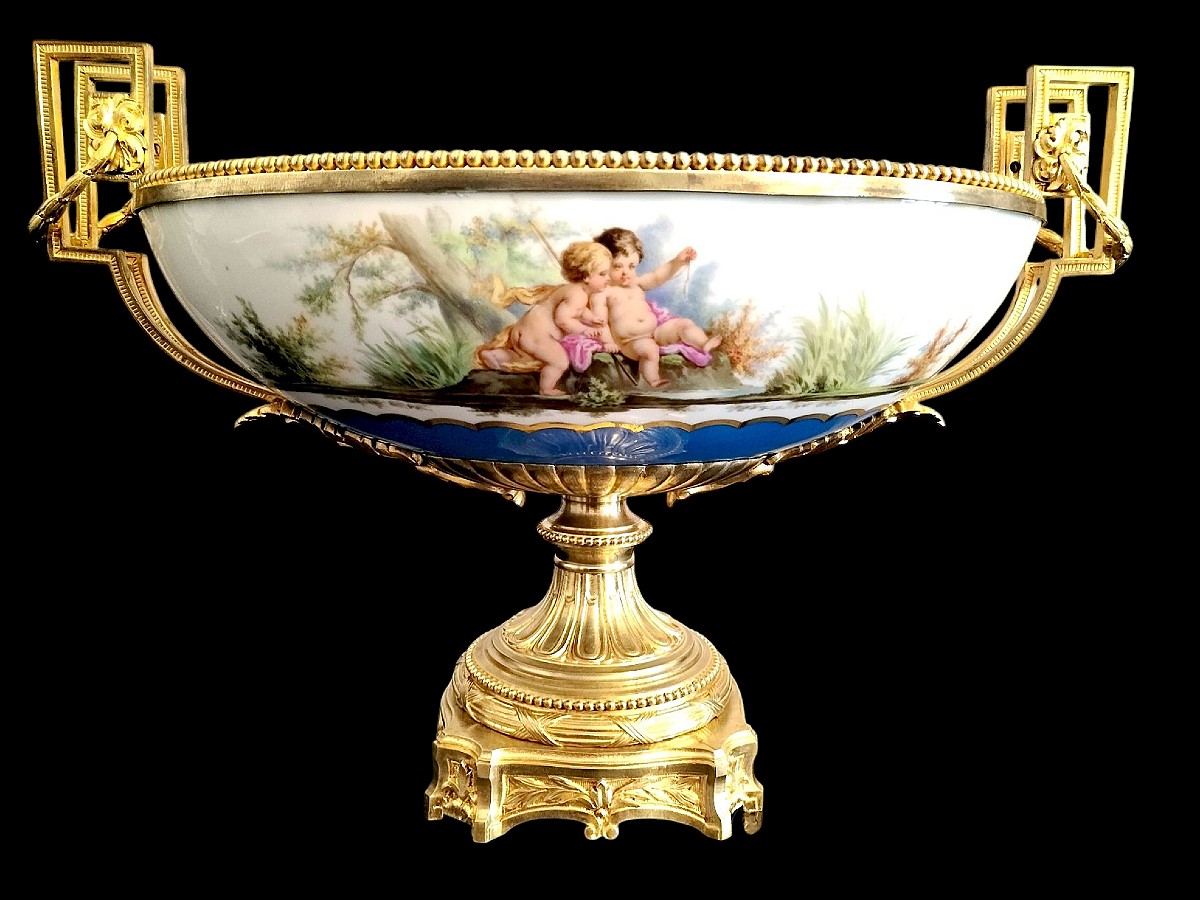 Important Paris Porcelain Planter, Napoleon III Period -photo-2