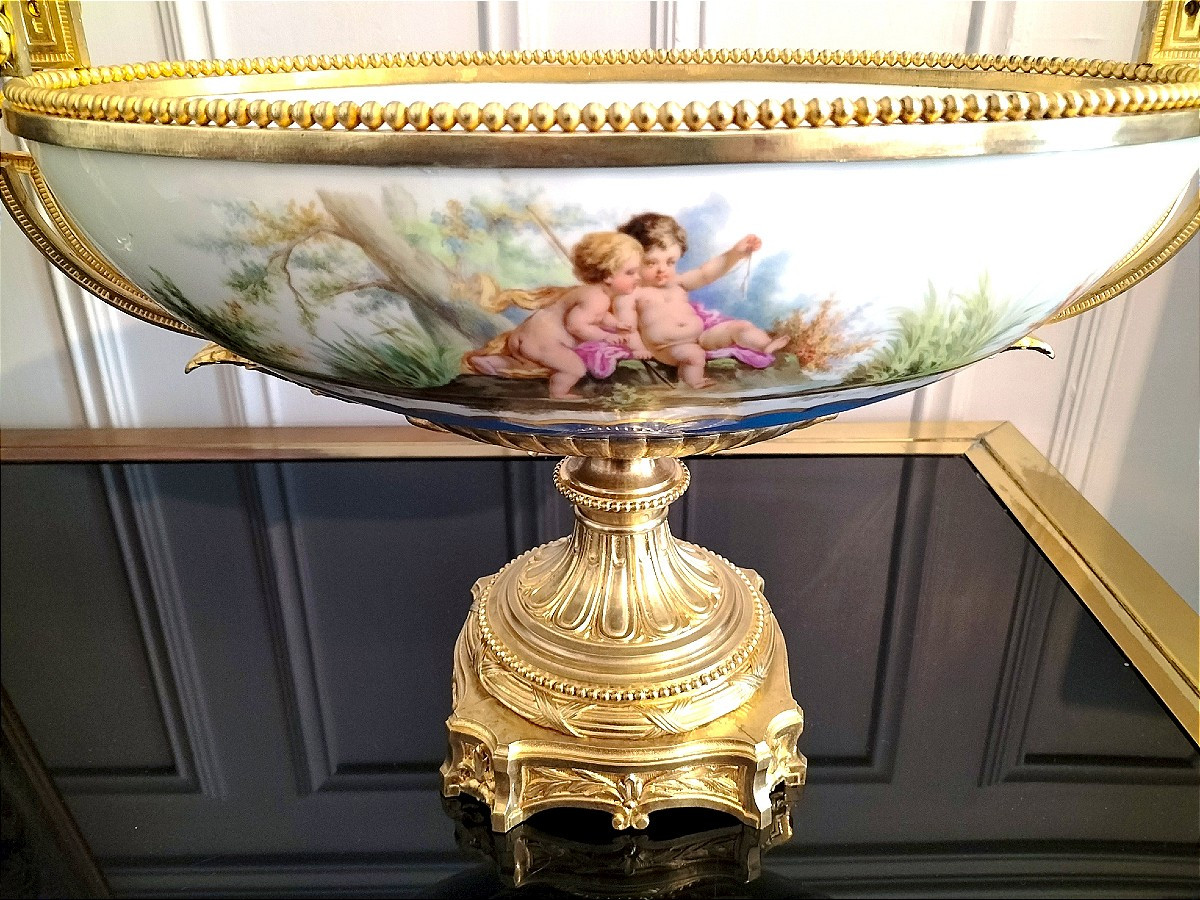 Important Paris Porcelain Planter, Napoleon III Period -photo-4