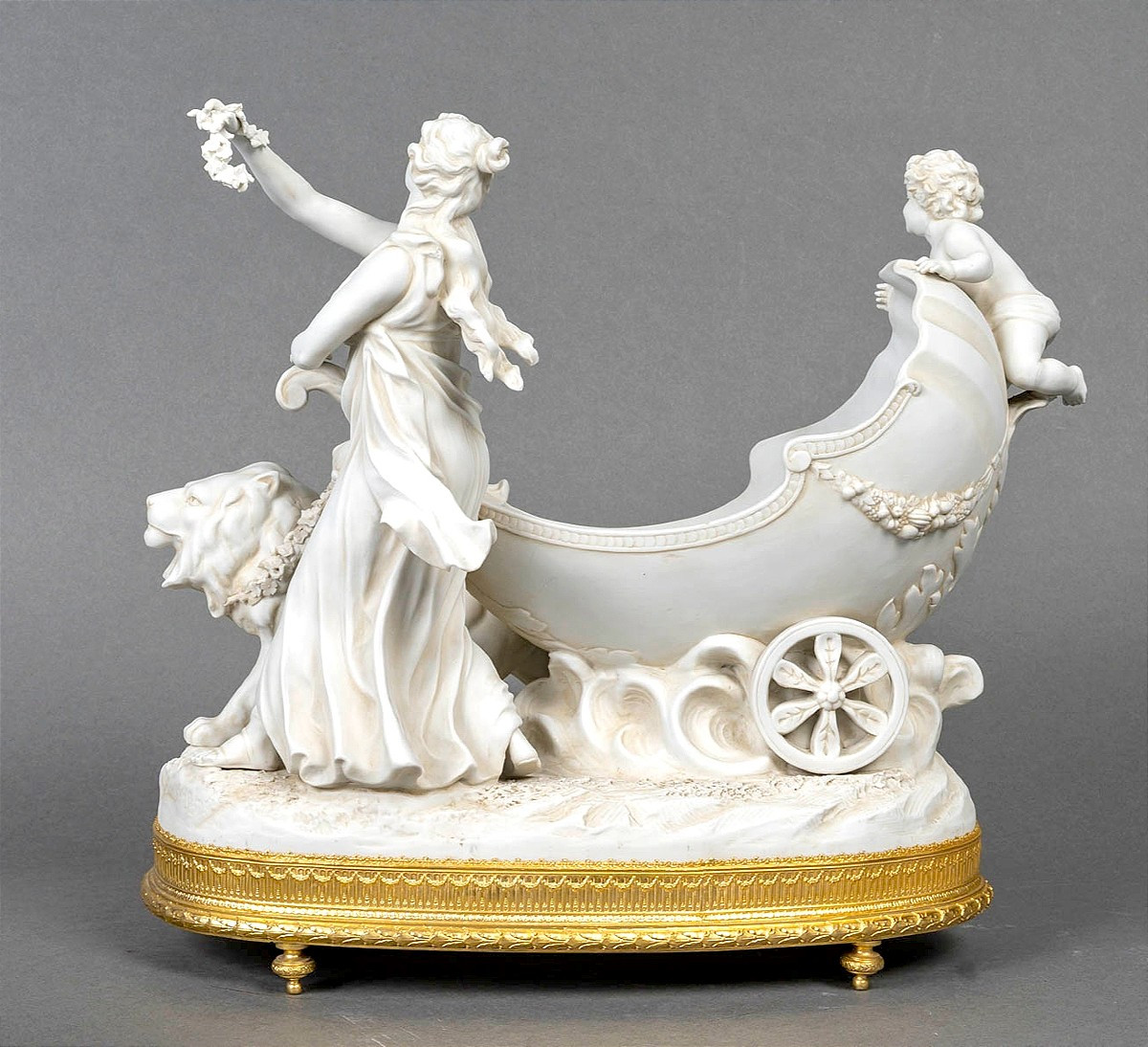 Biscuit And Gilt Bronze Sculpture, Thuringia, Germany -photo-3