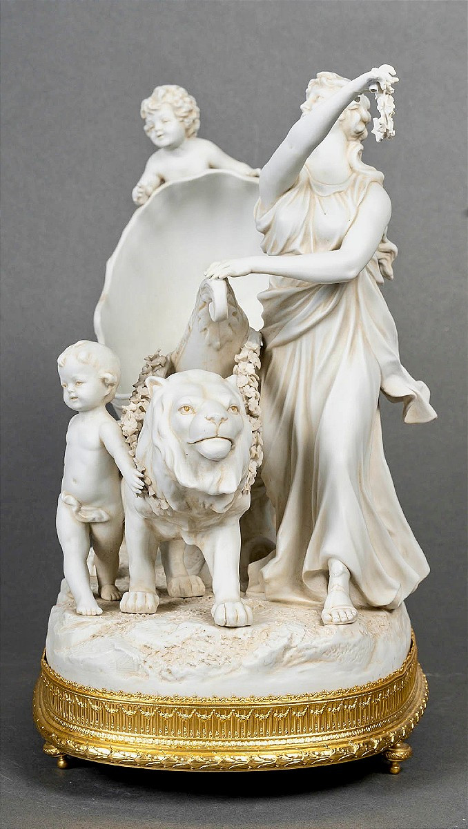 Biscuit And Gilt Bronze Sculpture, Thuringia, Germany -photo-4
