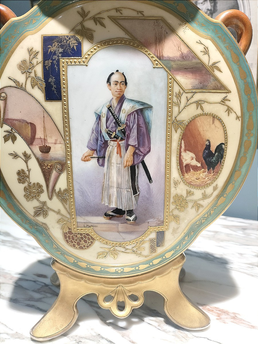 Rare Pair Of Porcelain Vases With Japanese Decor, 19th Century -photo-3