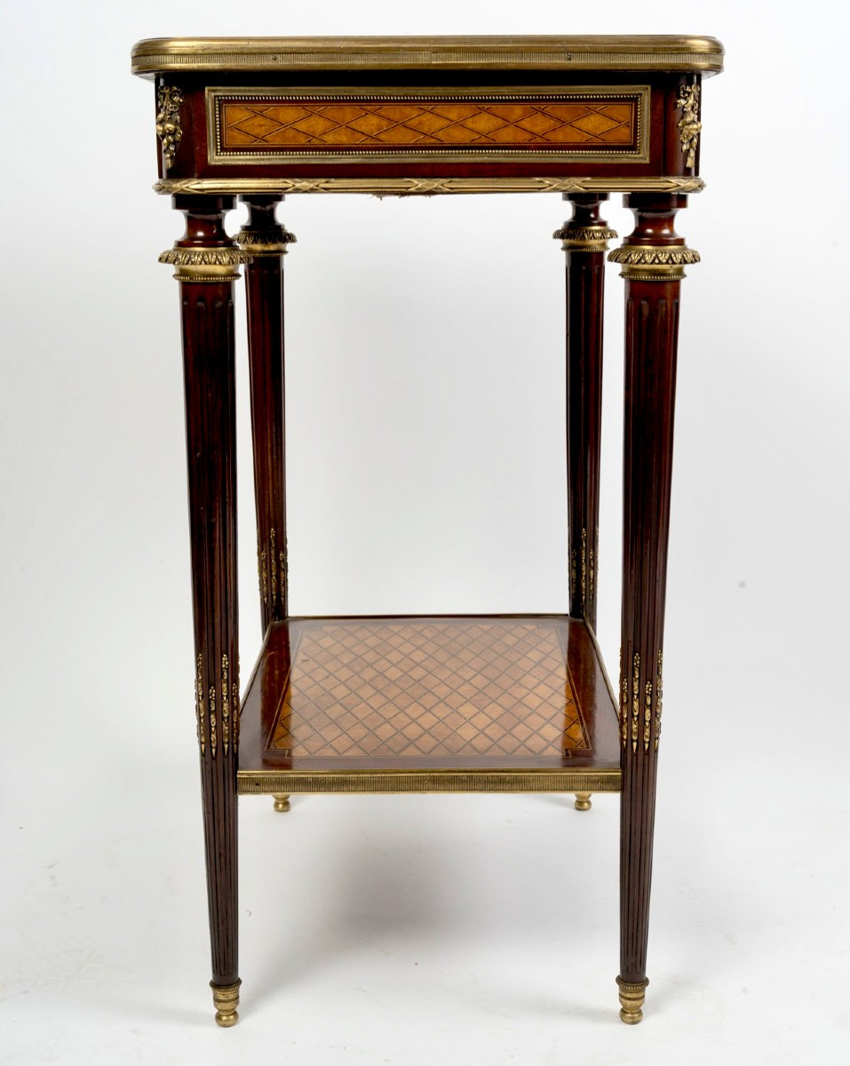 Table de salon de style Louis XVI attribué à François Linke 19ème siècle -photo-3