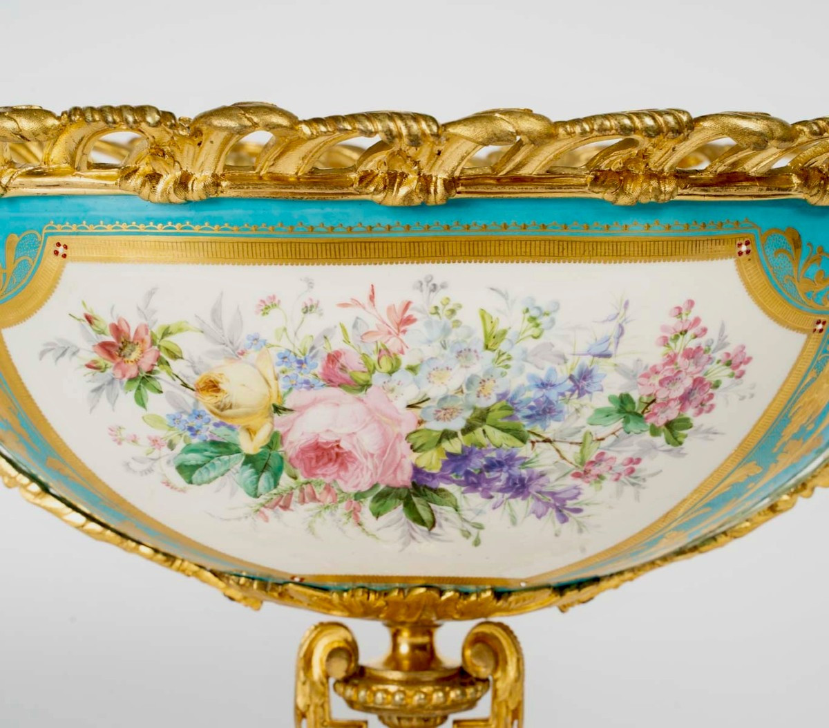 Sèvres Painted Porcelain Planter With Gilded Bronze Mount, Napoleon III Period -photo-4