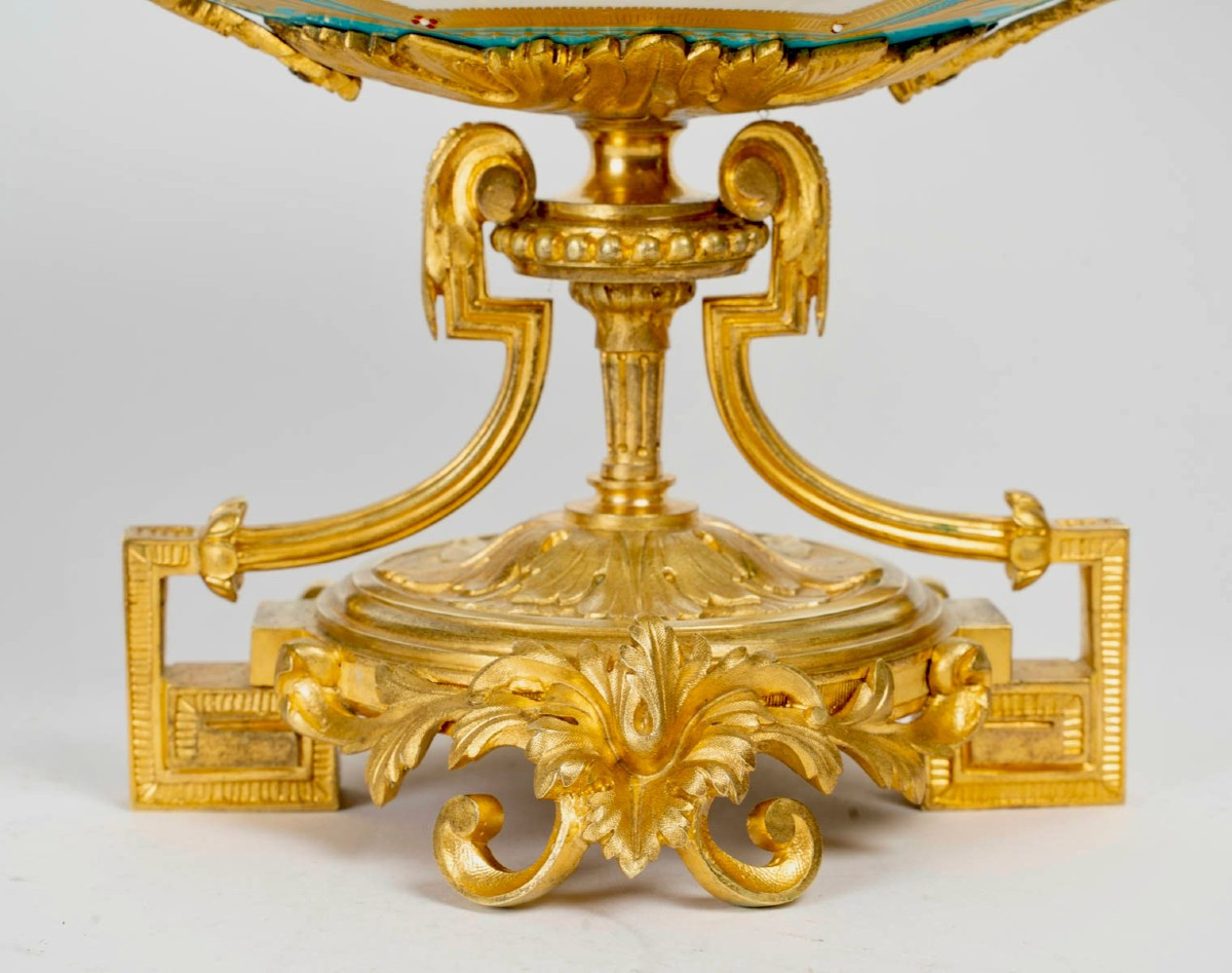 Sèvres Painted Porcelain Planter With Gilded Bronze Mount, Napoleon III Period -photo-2
