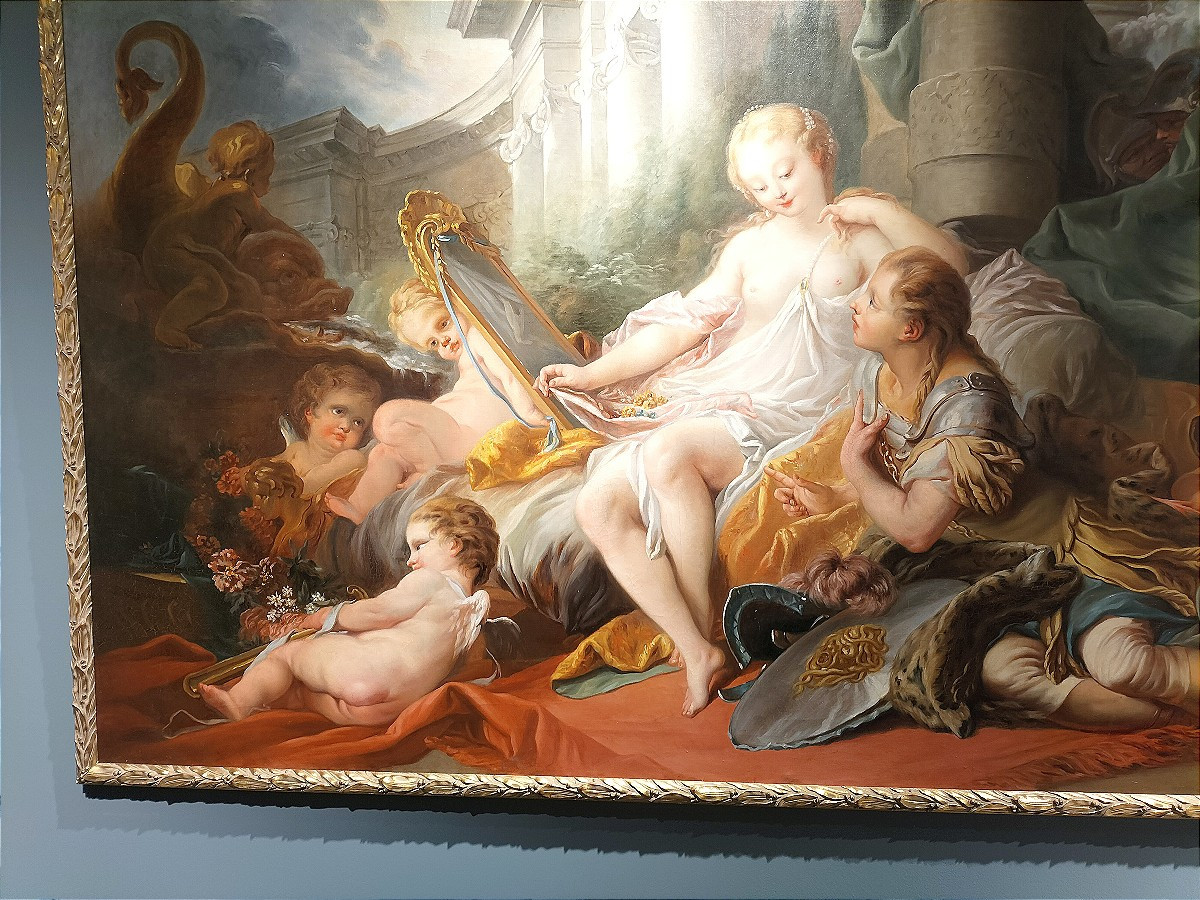 Importante huile sur toile  ( 185 cm x 135 cm ) d'après François Boucher début XXème siècle -photo-3