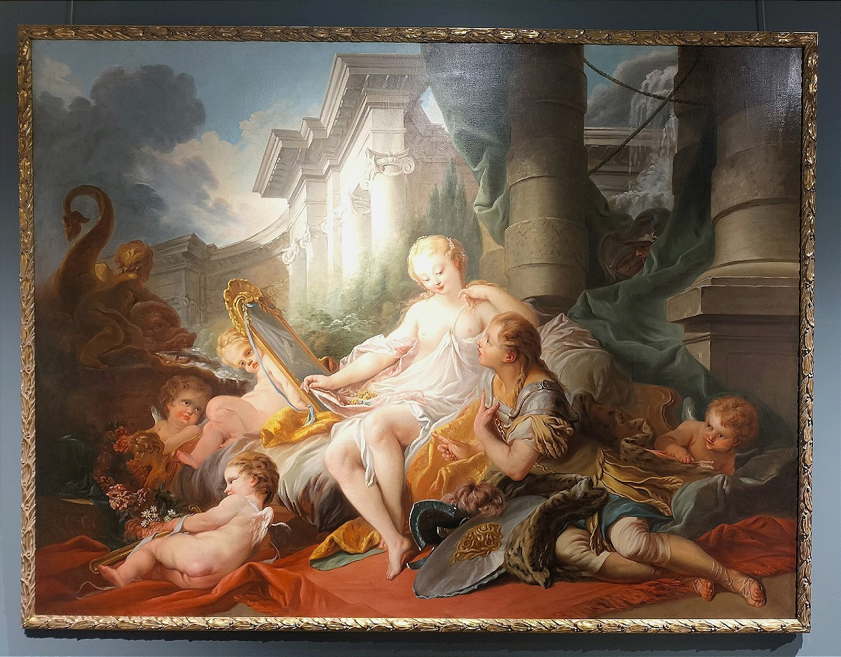Importante huile sur toile  ( 185 cm x 135 cm ) d'après François Boucher début XXème siècle 