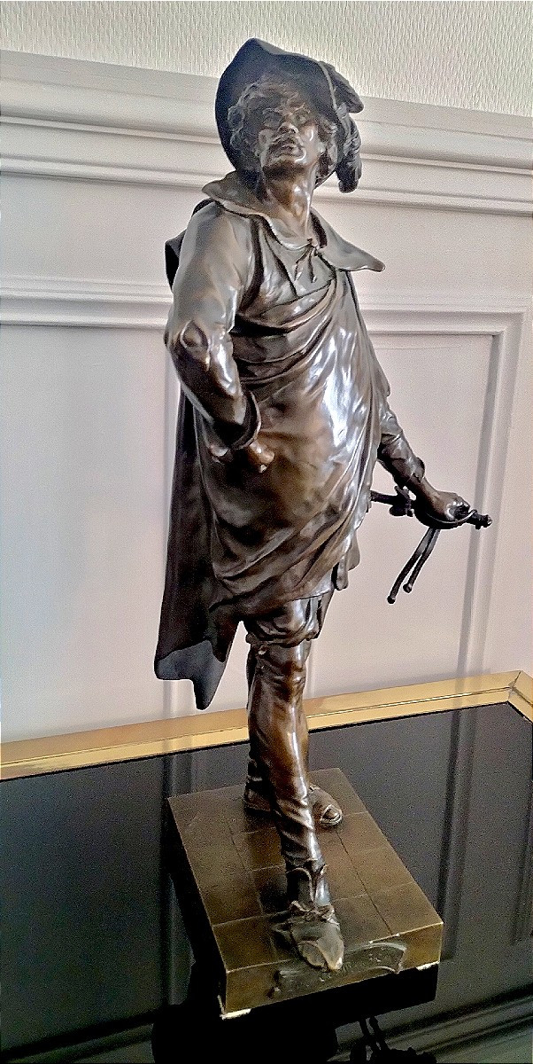 Émile Picault Grande Sculpture en bronze patiné 19ème siècle -photo-3
