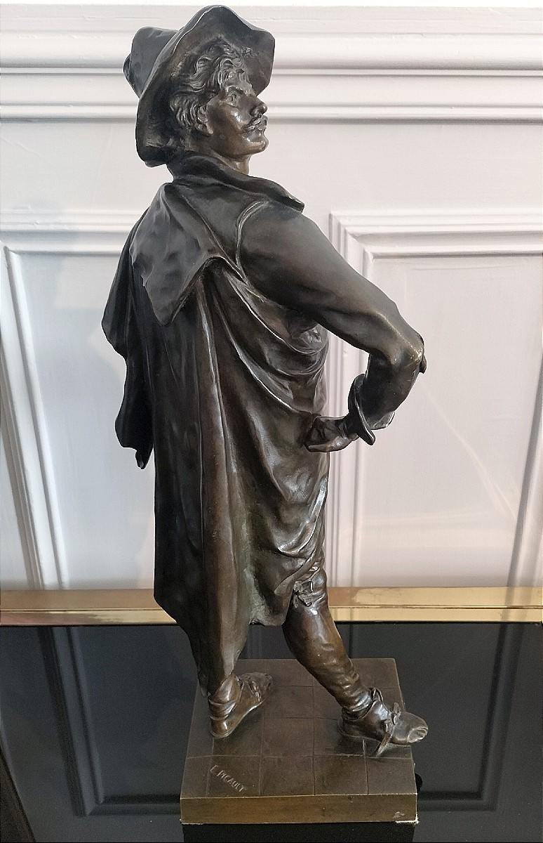 Émile Picault Grande Sculpture en bronze patiné 19ème siècle -photo-1