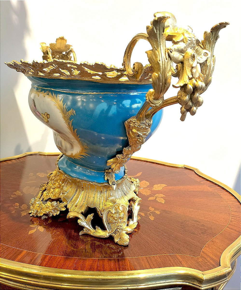 Importante jardinière en porcelaine style Sèvres Époque Napoléon III -photo-4
