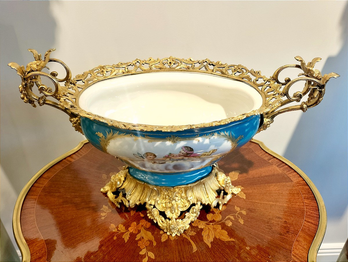 Importante jardinière en porcelaine style Sèvres Époque Napoléon III -photo-5