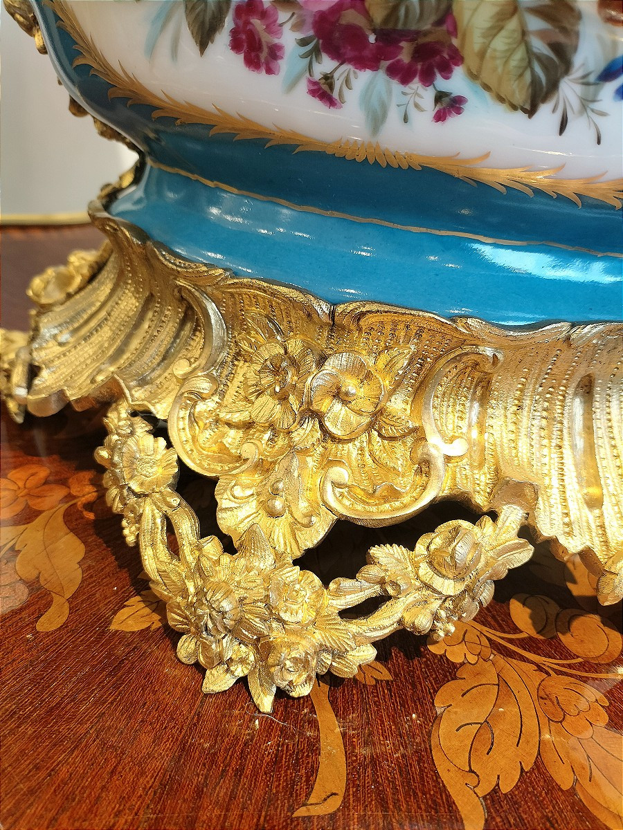 Importante jardinière en porcelaine style Sèvres Époque Napoléon III -photo-7