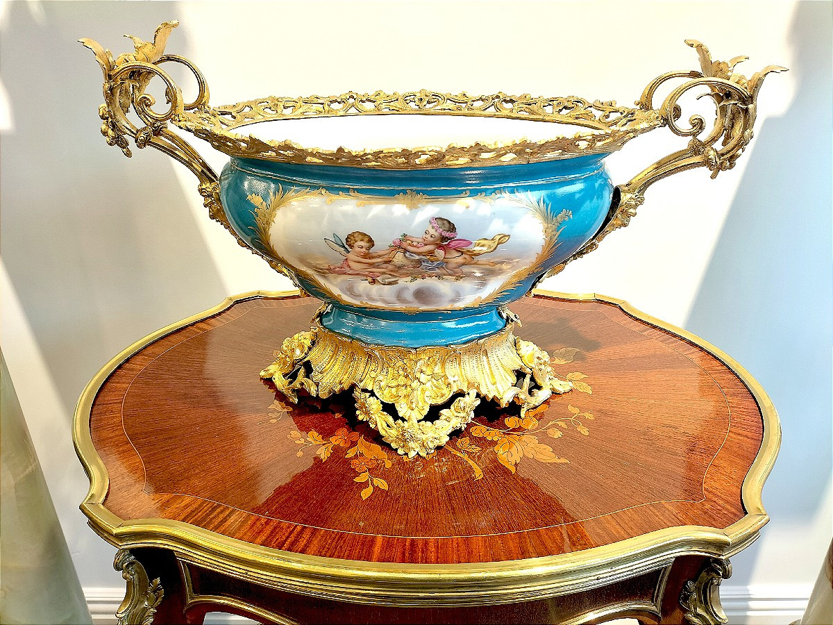 Importante jardinière en porcelaine style Sèvres Époque Napoléon III -photo-8