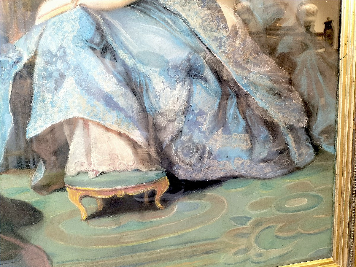 Important Pastel Depicting Madame De Pompadour, 19th Century -photo-4