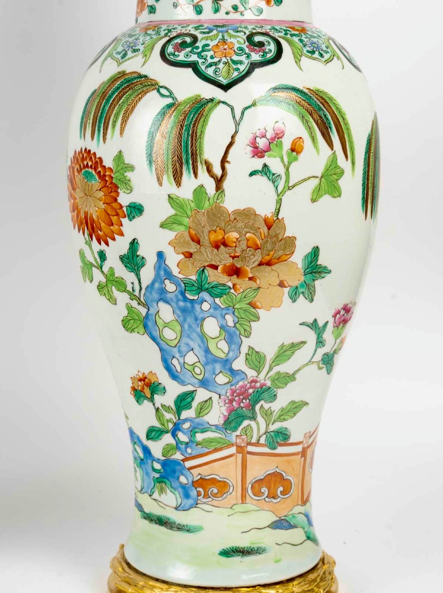 Pair Of Important Candelabra In Samson Porcelain And Gilt Bronze -photo-1