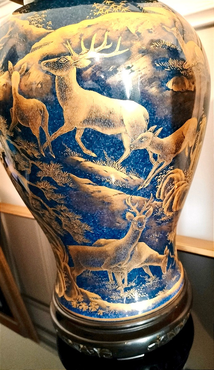 Pair Of Covered Porcelain Vases In The Chinese Style, Samson Manufacture 19th Century -photo-1