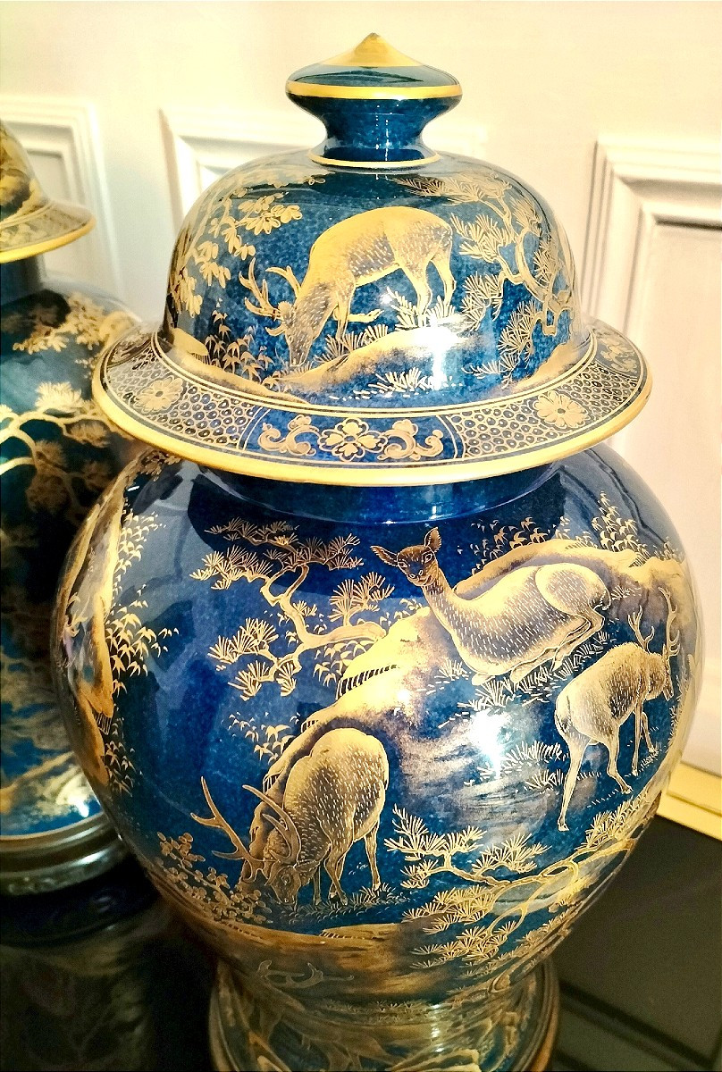 Pair Of Covered Porcelain Vases In The Chinese Style, Samson Manufacture 19th Century -photo-6