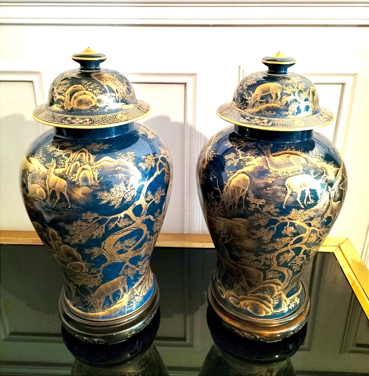 Pair Of Covered Porcelain Vases In The Chinese Style, Samson Manufacture 19th Century -photo-7