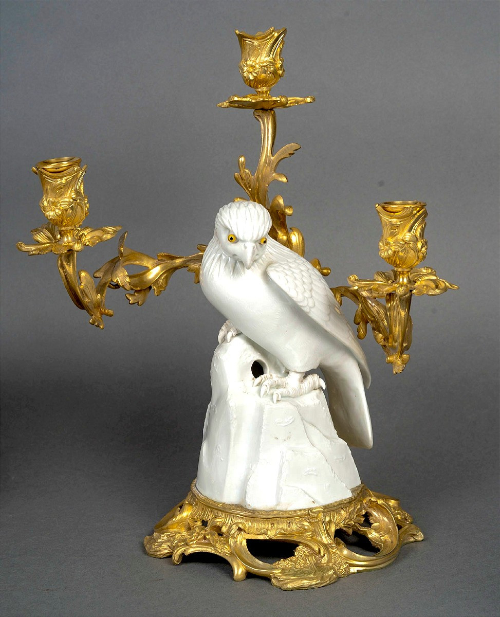 Paire de candélabres en porcelaine du Japon monture en bronze doré 19ème siècle -photo-1