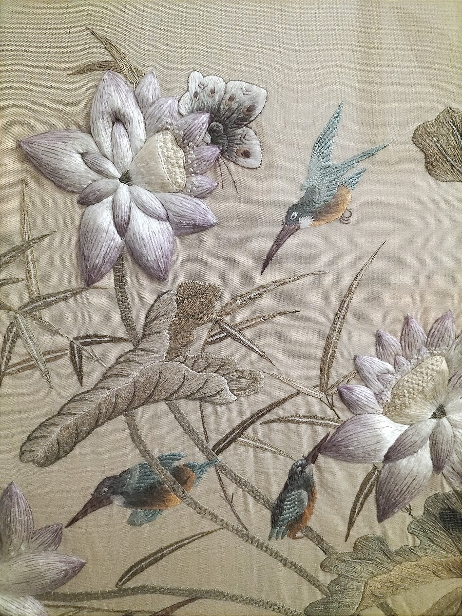 Important Indochinese Silk Embroidery-photo-6