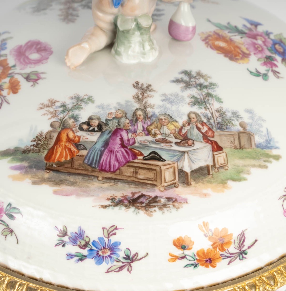 Brûle parfum en porcelaine de Berlin monture bronze doré 19ème siècle -photo-5