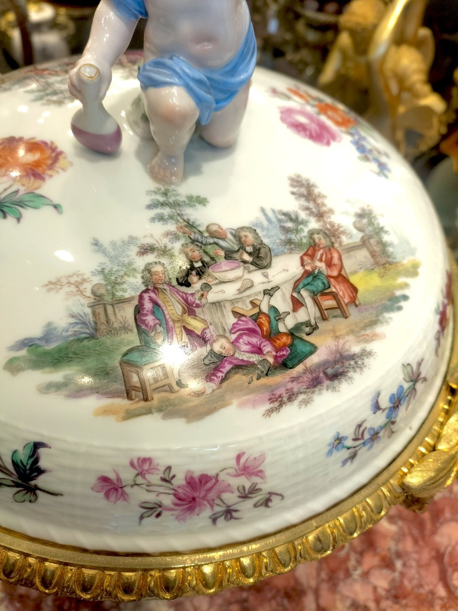 Brûle parfum en porcelaine de Berlin monture bronze doré 19ème siècle -photo-6